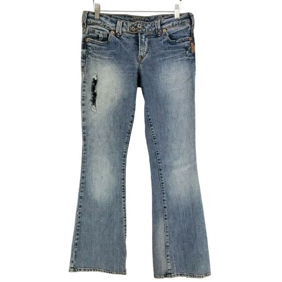 Silver Jeans Shar-21'' Women's Size 27 Light Wash Distressed - Picture 1 of 7